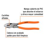 Pinza para electricista 8" alta palanca mango PVC - Imagen 2