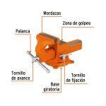 Tornillo de banco 4" tipo europeo de hierro nodular - Imagen 3