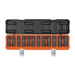Juego de 12 dados largos de impacto cuadro 1/2", 6 puntas mm