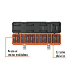 Juego de 12 dados largos de impacto cuadro 1/2", 6 puntas mm - Imagen 2