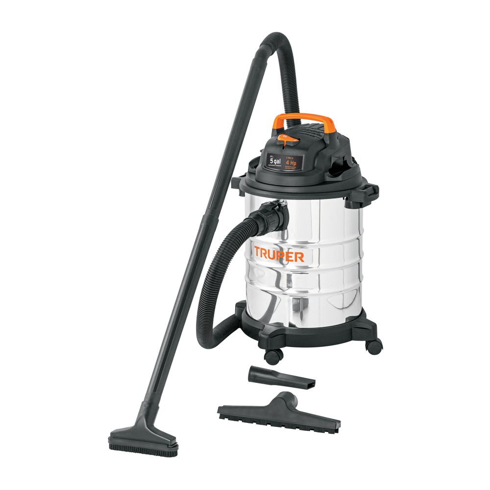 Aspiradora de sólidos y líquidos, 5 gal, acero inox
