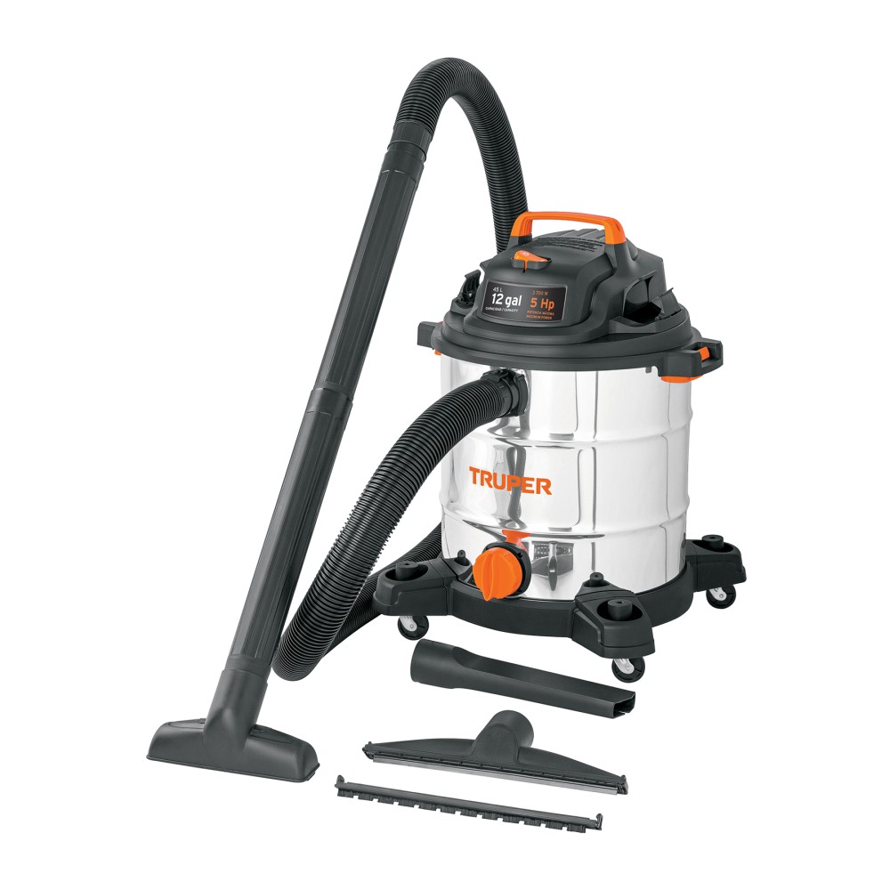 Aspiradora de sólidos y líquidos, 12 gal, acero inox