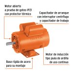 Motor eléctrico monofásico de 3/4 HP, baja velocidad - Imagen 3