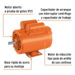 Motor eléctrico monofásico de 2 HP, alta velocidad - Imagen 3