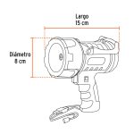 Linterna reflectora LED 2000 lm, recargable - Imagen 3