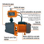 Bomba presurizadora jet hierro 1 HP con control - Imagen 3