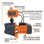 Bomba presurizadora jet hierro 1/2 HP con control - Imagen 3