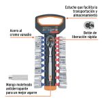Juego de dados mm y std con matraca, cuadro 3/8" - Imagen 2