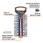 Juego de 10 dados cuadro 3/8" punta torx, estuche metálico - Imagen 2