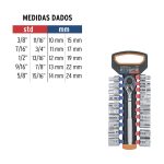 Juego de 10 dados cuadro 3/8" punta torx, estuche metálico - Imagen 3