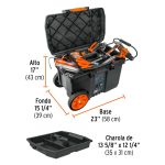 Caja para herramienta, 23"x17" con ruedas, mango telescópico - Imagen 3