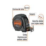 Flexómetro contra impactos 5.5 m, Cinta Negra 25 mm