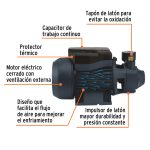 Bomba periférica 1HP, altura máx 60m, uso agrícola - Imagen 3
