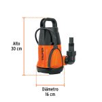 Bomba sumergible plástica, 3/4 HP para agua limpia - Imagen 2