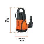 Bomba sumergible plástica, 1/2 HP para agua limpia - Imagen 2