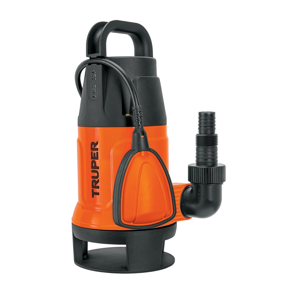 Bomba sumergible plástica, 1 HP para agua sucia
