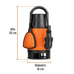 Bomba sumergible plástica, 1-1/2 HP para agua sucia - Imagen 2
