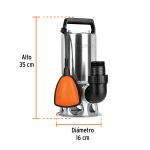 Bomba sumergible acero inoxidable, agua sucia, 1 HP