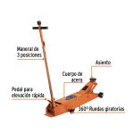 Gato hidráulico de patín 5t profesional, elev rápida - Imagen 2