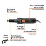 Esmeril recto (rectificador) 1/4" 600W, - Imagen 2