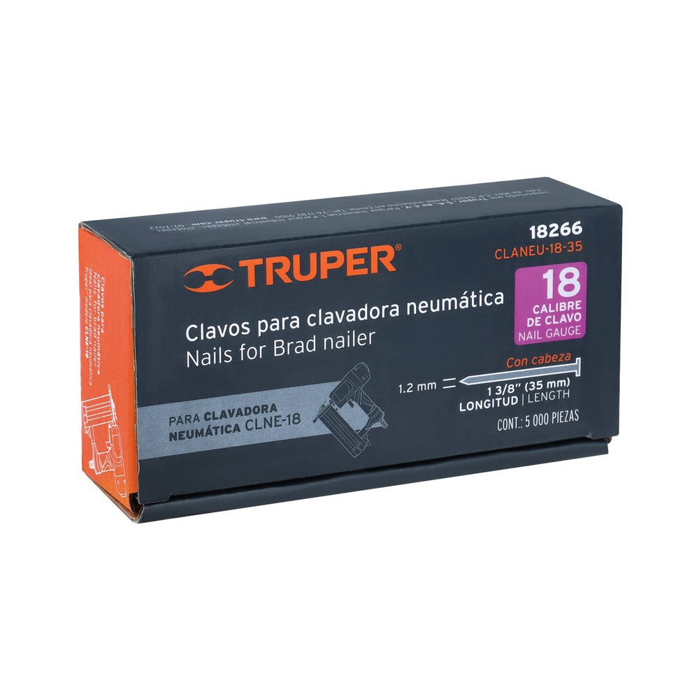 Caja con 5000 clavos calibre 18, 35 mm para CLNE-18