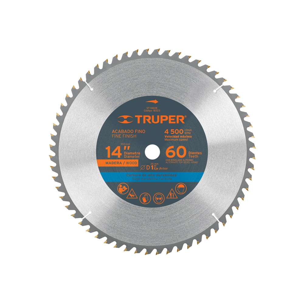 18323 Disco sierra 14" para madera, 60 dientes centro 1" - Imagen 1