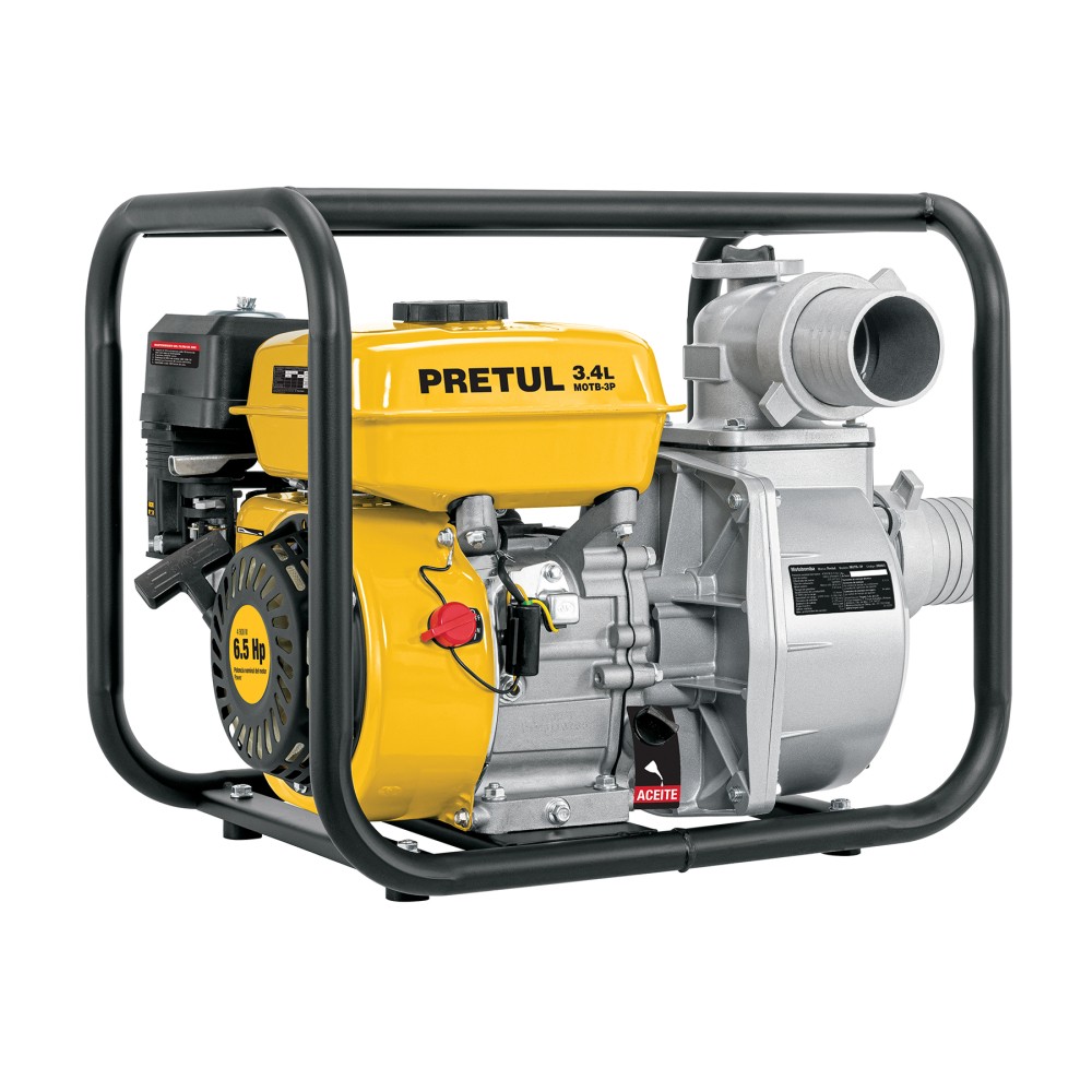 Motobomba autocebante 3"x3", gas. 6-1/2HP, agrícola