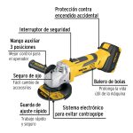Esmeriladora 4-1/2", 20V, 1 batería 4Ah - Imagen 3