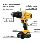 Kit taladro 1/2", 20V, 1 batería 2Ah, 32 accesorios - Imagen 2
