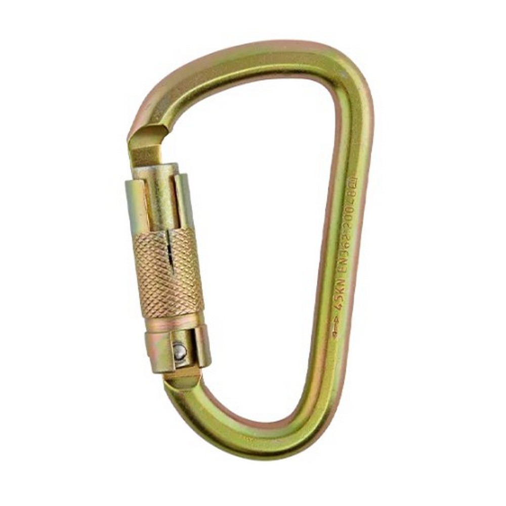 MOSQUETÓN TIPO D EN ACERO TRIPLE SEGURO(45KN)