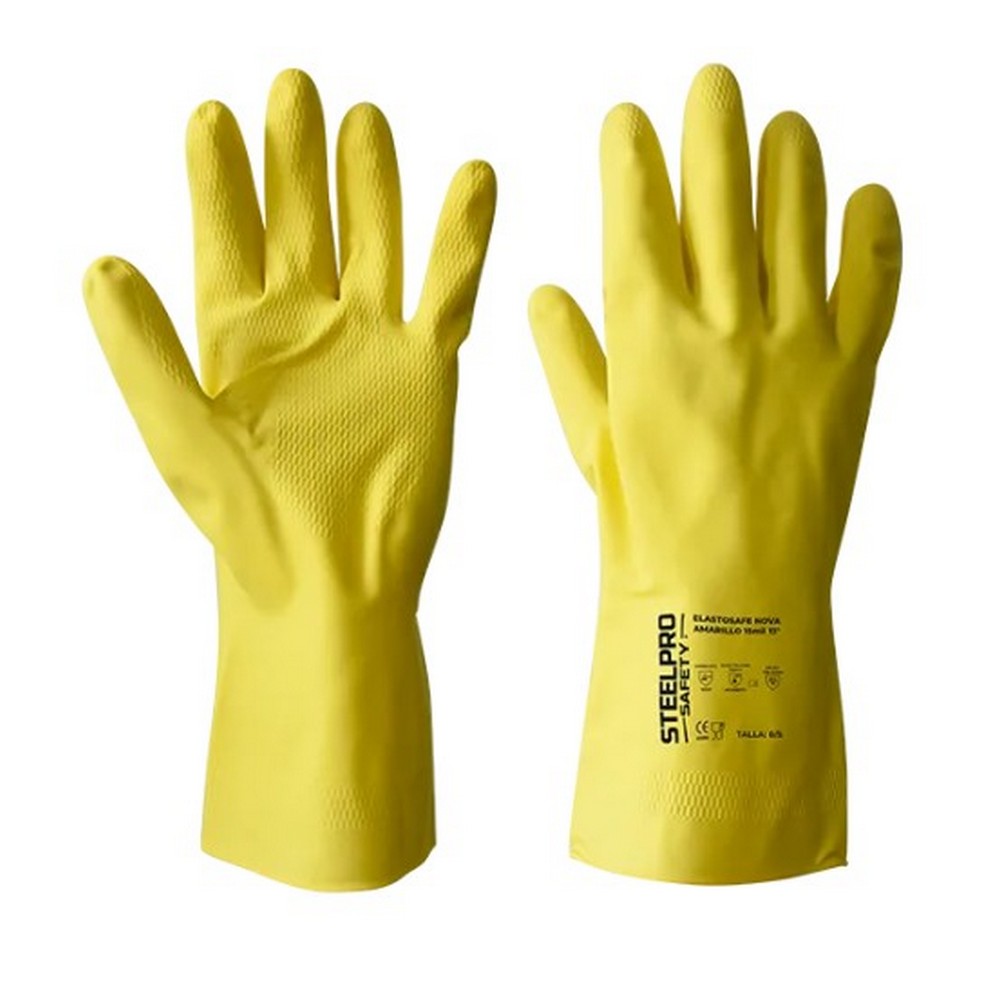 GUANTE ELASTOSAFE NOVA AMARILLO 15MIL 13”