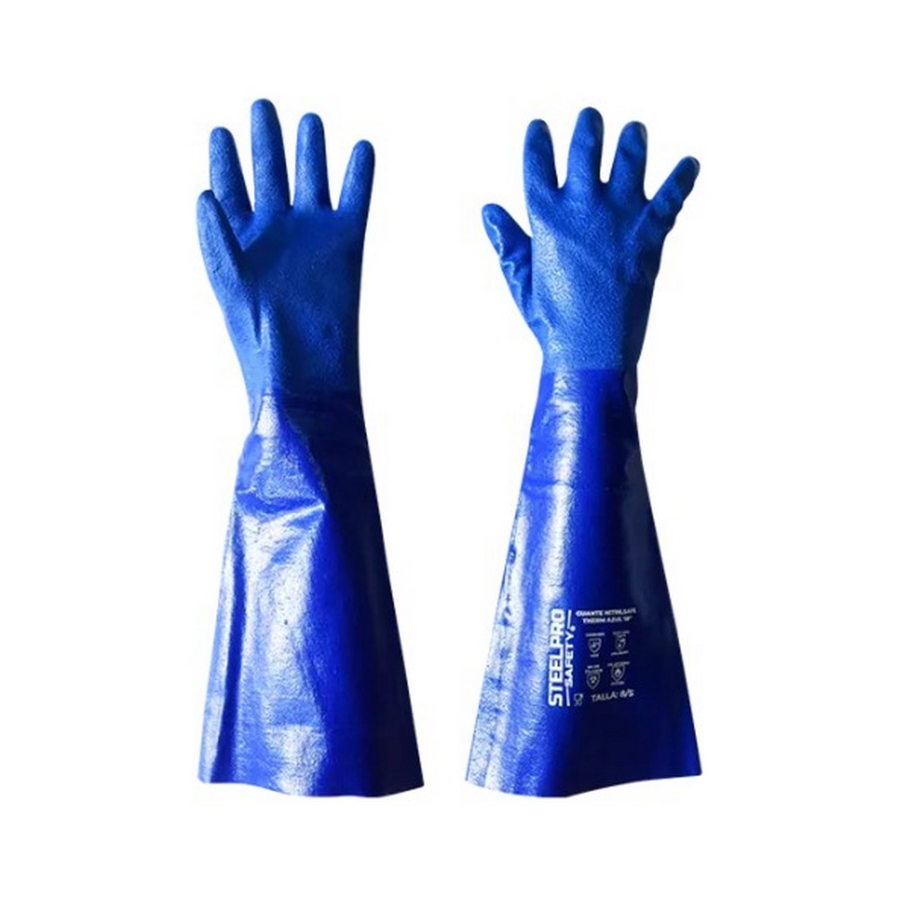 GUANTE NITRILSAFE THERM AZUL 18” SOPORTADO 100°C