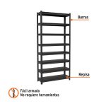 Estante metálico 8 repisas capacidad 80 Kg,180x30x85 - Imagen 2
