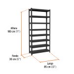 Estante metálico 8 repisas capacidad 80 Kg,180x30x85 - Imagen 3