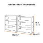 Estante metálico 8 repisas capacidad 80 Kg,180x30x85 - Imagen 4