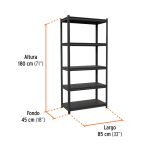 Estante metálico 5 repisas capacidad 80 Kg,180x45x85 - Imagen 3