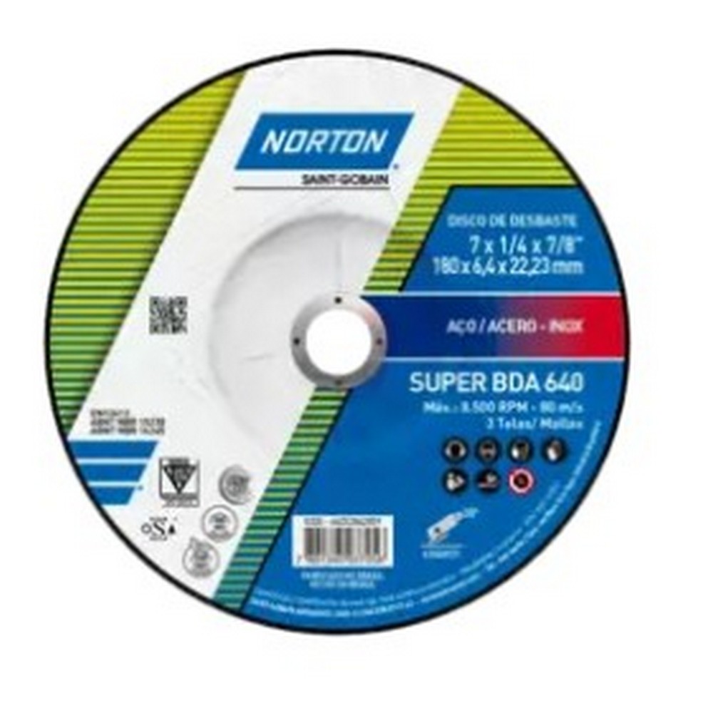 66252842859 Disco desbaste hacer T27 BDA640 180X6,4X22,23 - Imagen 1