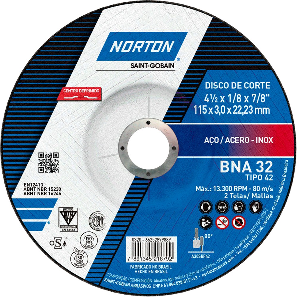 Disco corte acero T42 BNA32 230X3,0X22,23