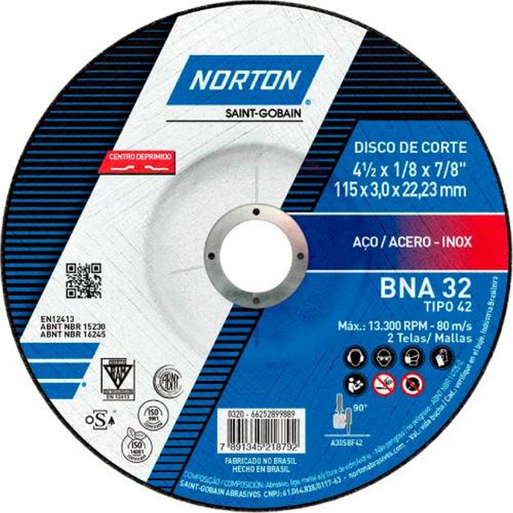 Disco corte acero T42 BNA32 115X3,0X22,23