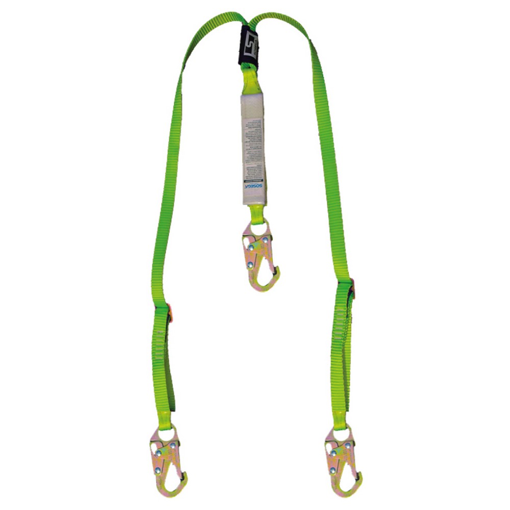 Eslinga en Y en reata graduable con amortiguador 3 mosquetones pequeños